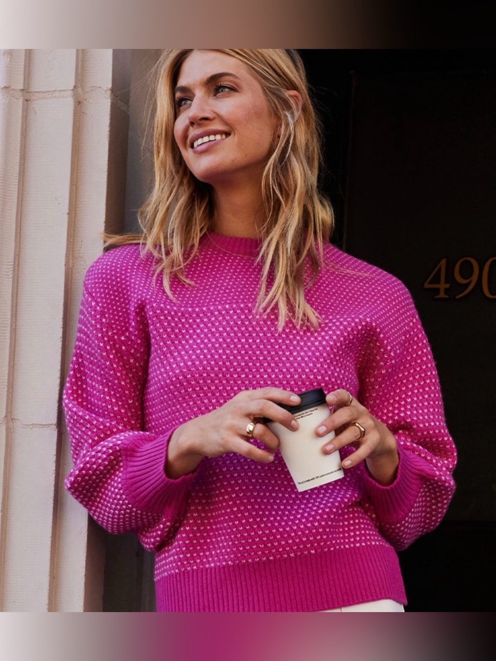 Summersalt The Luxe Coziest Cashmere Blend Mix Stitch Sweater - Size M